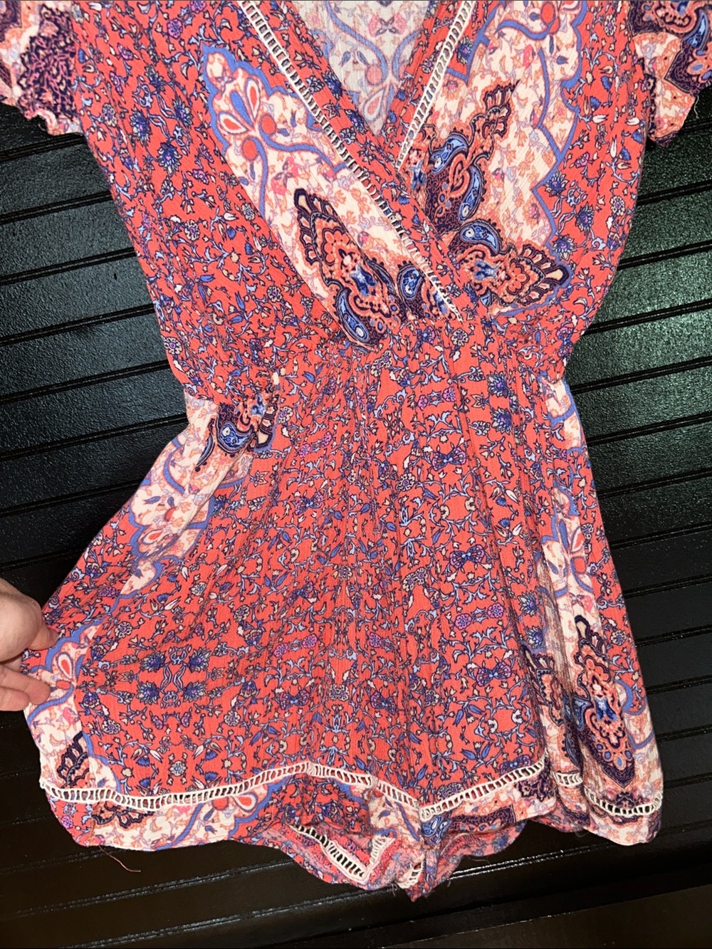 Estelle | Coral Paisley Romper - Picture 4 of 9